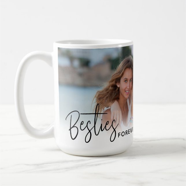 Besties Best Friends Forever Horizontal Foto Kaffeetasse (Links)