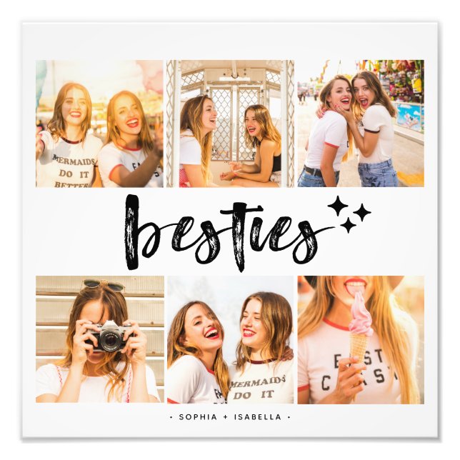 Besties Best Friends Foto Collage Poster (Vorne)
