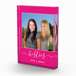 Besties Best Friends Hot Pink Script Names Foto