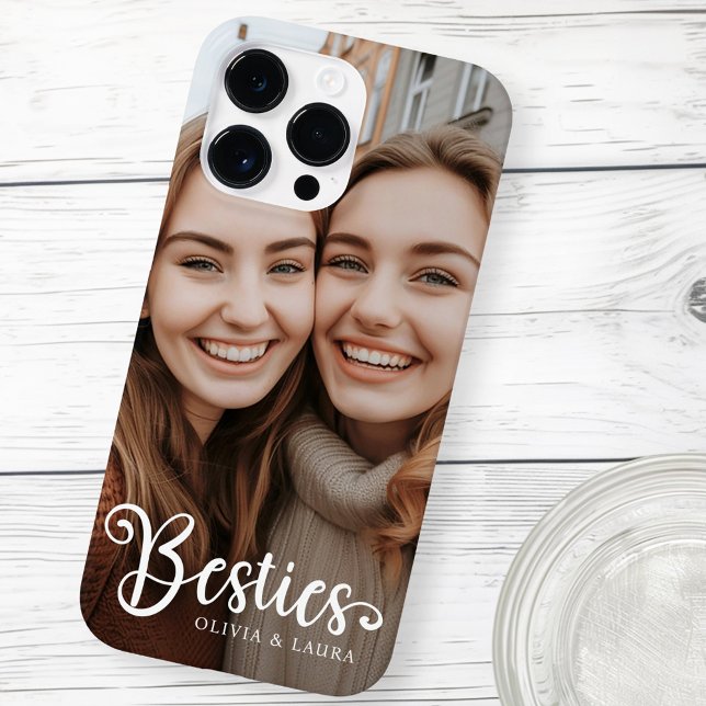 Besties best friends individuellen Namens Foto Case-Mate iPhone Hülle (Besties best friends custom names photo Case-Mate iPhone case)