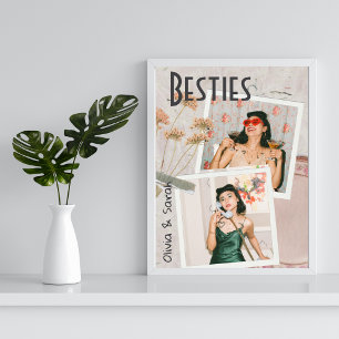 Besties best friends individuellen Namens Foto Poster
