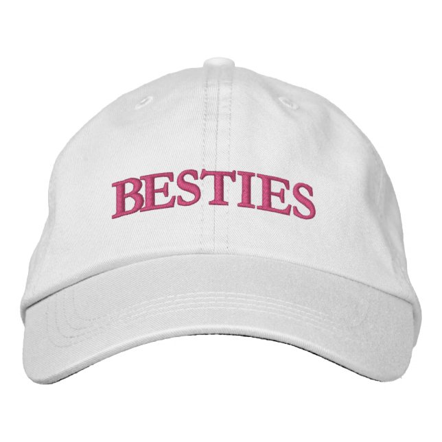 Besties Best Friends Moderne Typografie Custom Bestickte Baseballkappe (Vorderseite)