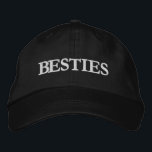 Besties Best Friends Moderne Typografie Custom Bestickte Baseballkappe<br><div class="desc">Besties Best Friends Moderne Typografie Custom bestickte Baseball Cap mit dem einfachen modernen bestickten Text "Besties". Perfekt als Geschenk für Cousin,  Schwester,  Mutter und mehr. Erstellt von Evco Studio www.zazzle.com/store/evcostudio</div>