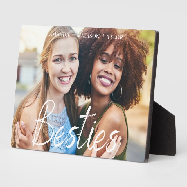 Besties | Best Friends Personalisiert Names Foto Fotoplatte (Seite)