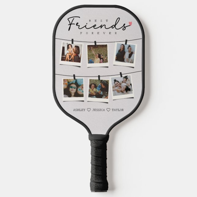 Besties Best Friends Personalized Gift Photo Pickleball Schläger (Vorderseite)