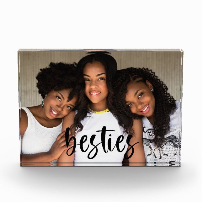 Besties Best Friends Script Schriftart modern Fotoblock (Vorderseite)