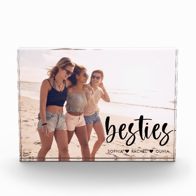 Besties Best Friends Script Schriftart modern Fotoblock (Vorderseite)