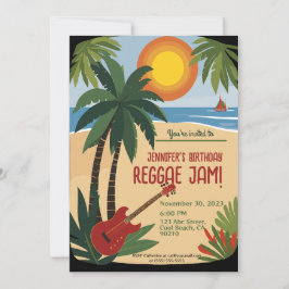 Bestie's Birthday Reggae Jam Personalisiert Einladung