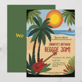 Bestie's Birthday Reggae Jam Personalisiert Einladung