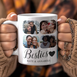 Besties Black & White 14 Foto Collage Kaffeetasse