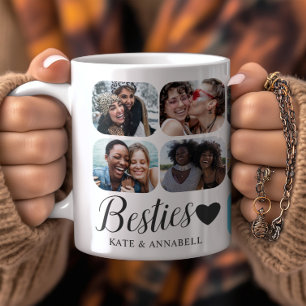 Besties Black & White 14 Foto Collage Kaffeetasse