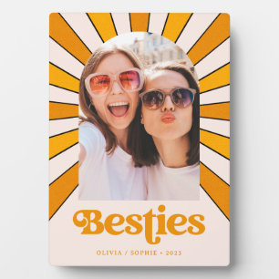 Besties Boho Retro Sonne und Foto beste Freunde Fotoplatte
