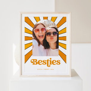 Besties   Boho Retro Sun und Foto Die besten Freun Poster