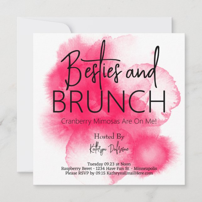 Besties & Brunch Personalisiert Einladung (Vorderseite)