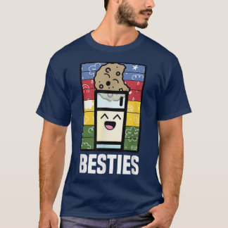Besties Cookie And Milk Lover Food Pun Bestfriend T-Shirt