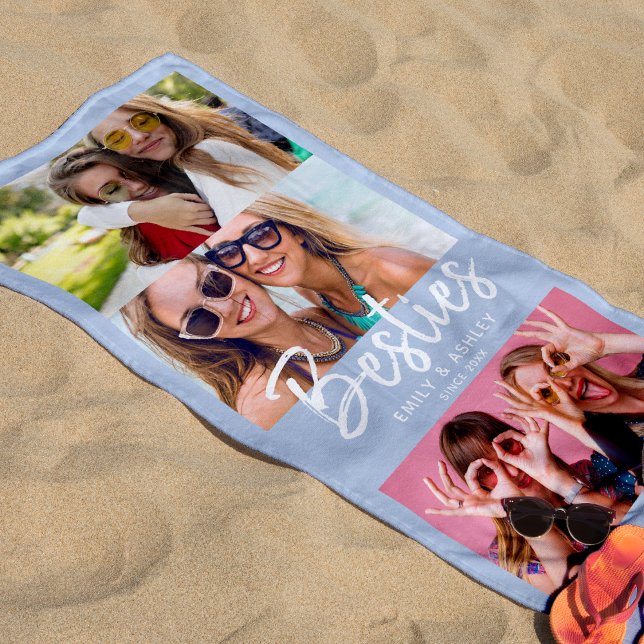 Besties Custom Foto BESTE FREUNDIN Friends Modern  Strandtuch (Von Creator hochgeladen)