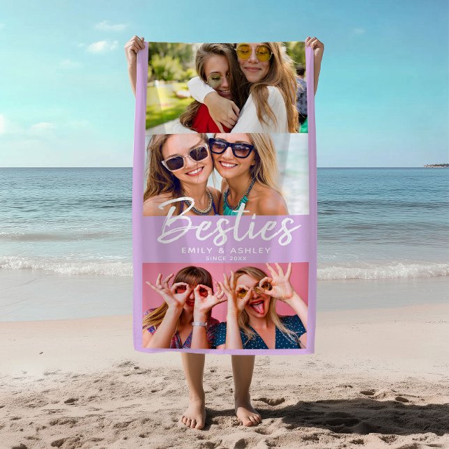 Besties Custom Foto BESTE FREUNDIN Friends Modern  Strandtuch (Von Creator hochgeladen)