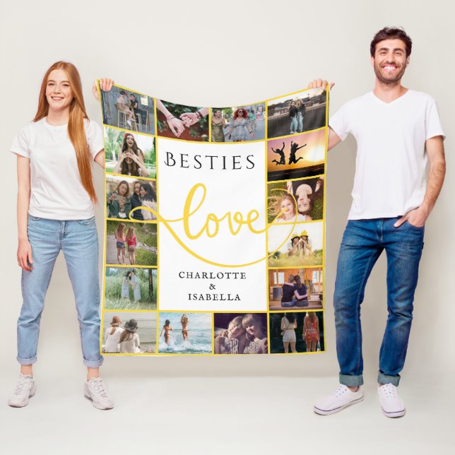 Besties Forever 16-Foto Collage Blanket Fleecedecke (Beispiel)