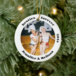 Besties Forever Best Friend Foto Weihnachten Keramik Ornament