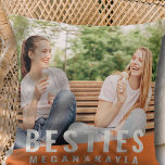 Besties Forever Best Friends BESTE FREUNDIN Modern Kissen<br><div class="desc">Dieses einfache und moderne Design besteht aus serifenloser Typografie. Fügen Sie benutzerdefinierte Foto von Ihnen und Ihrem besten Freund.</div>