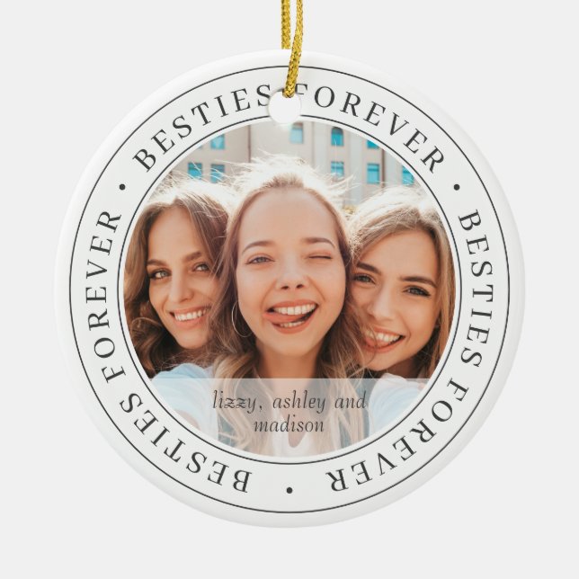 Besties Forever BESTE FREUNDIN Einfaches modernes  Keramik Ornament (Vorne)
