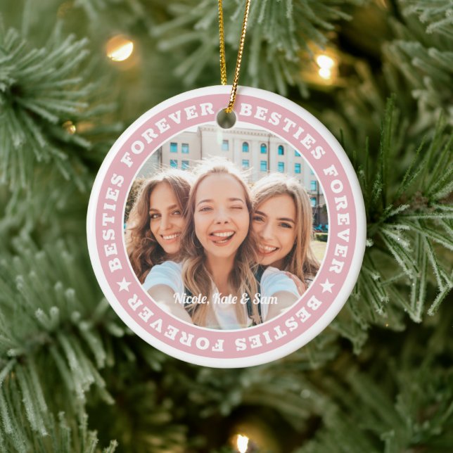Besties Forever BESTE FREUNDIN Einfaches modernes  Keramik Ornament (Baum)