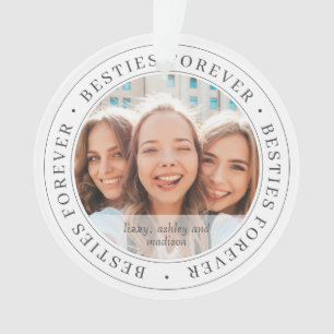 Besties Forever BESTE FREUNDIN Simple Modern Custo Ornament