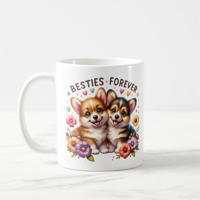 Besties Forever Corgi Pup Tasse (Links)