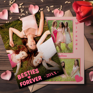 Besties Forever Galentine’s Day Photo Card Feiertagskarte