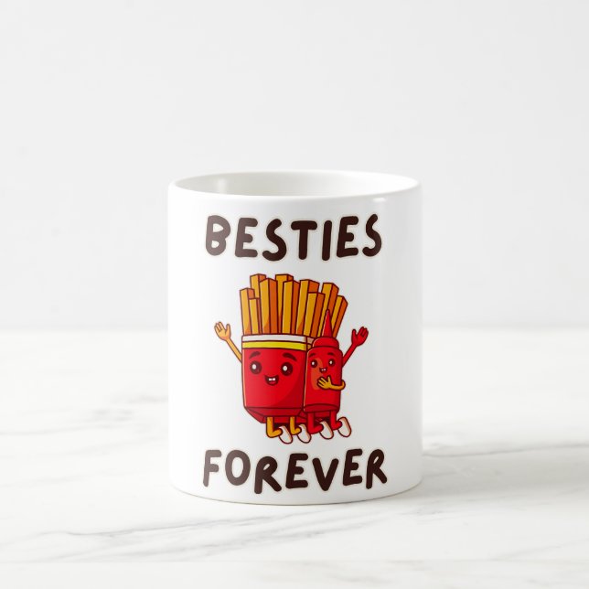 Besties Forever Niedlich Ketchup Fries Kaffeetasse (Mittel)