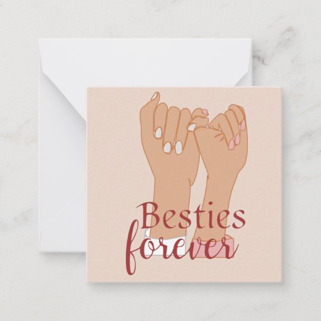 Besties Forever Notecard Mitteilungskarte (Vorderseite)
