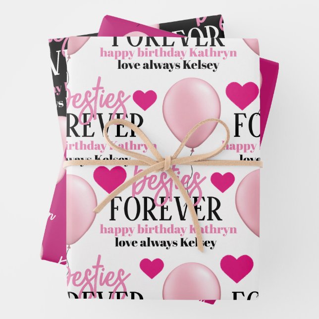 Besties Forever Personalisiert Geschenkpapier Set (Beispiel)