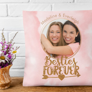 Besties Forever Pink Throw Kissen