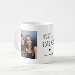 Besties Forever | Zwei handgeschriebene Fotos Kaffeetasse