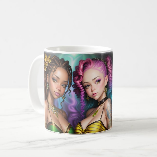 Besties Foto Best Friends BESTE FREUNDIN Custom Ta Kaffeetasse (Vorderseite Links)