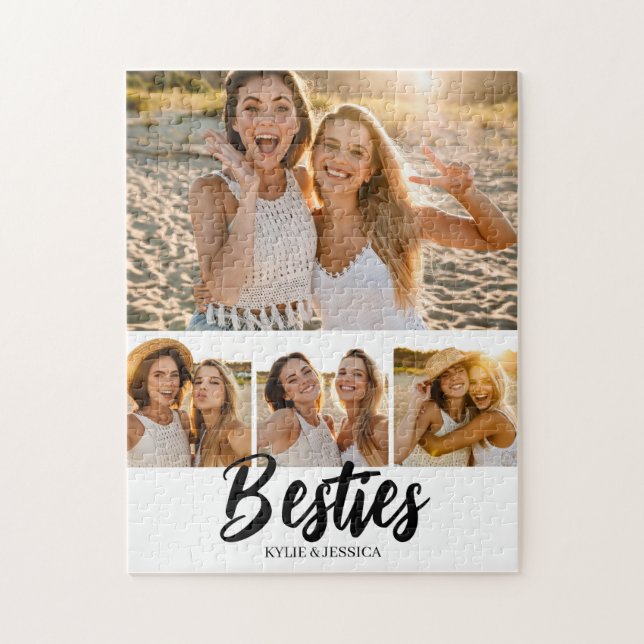 Besties Foto Collage Personalisiert Puzzle (Vertikal)