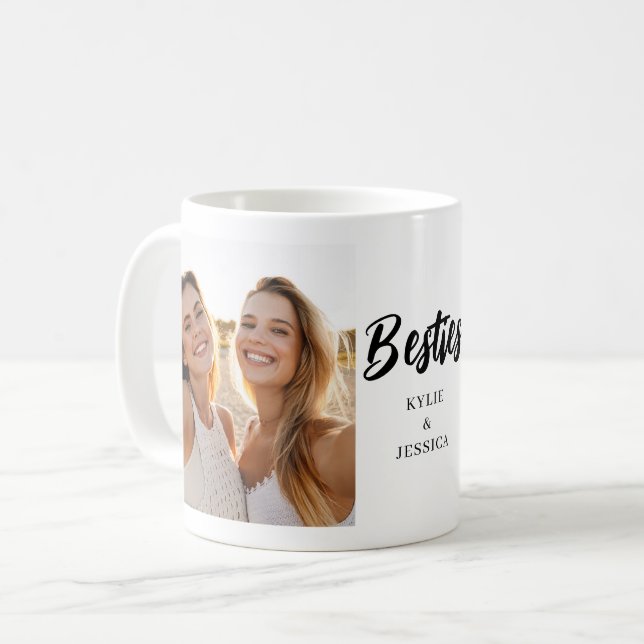 Besties Foto Personalisiert Kaffeetasse (Vorderseite Links)