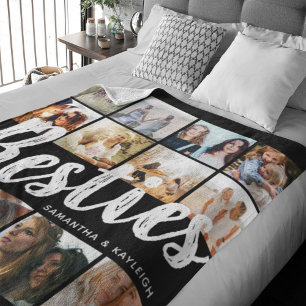 BESTIES, Fotocollage & Namen BFF Fleecedecke