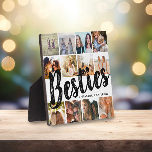 BESTIES, Fotocollage & Namen BFF Fotoplatte