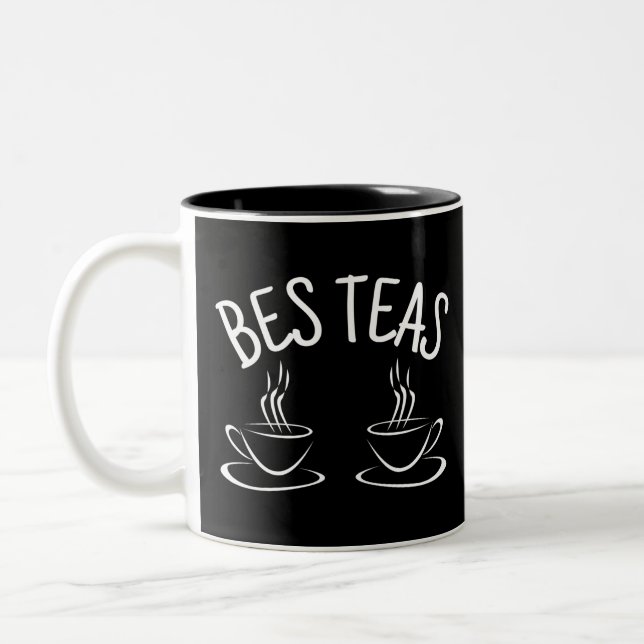 Besties Funny Friendship Zweifarbige Tasse (Links)