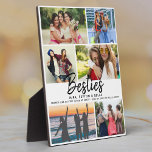 BESTIES-Geschenk für die besten Freunde Script Fot Fotoplatte<br><div class="desc">6 Ihrer Lieblings-Fotos mit einem angesagten,  handgeschriebenen Skript,  das BESTIES mit Ihren Namen liest,  und einer weiteren Zeile benutzerdefinierten Textes unten. Gutes Geschenk für Freunde!</div>