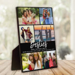 BESTIES-Geschenk für die besten Freunde Script Fot Fotoplatte<br><div class="desc">6 Ihrer Lieblings-Fotos mit einem angesagten,  handgeschriebenen Skript,  das BESTIES mit Ihren Namen liest,  und einer weiteren Zeile benutzerdefinierten Textes unten. Gutes Geschenk für Freunde!</div>
