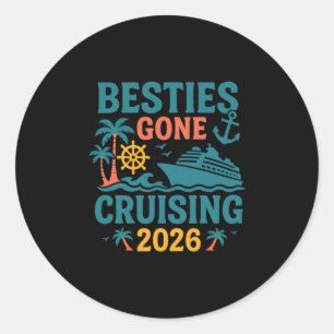 Besties Gone Cruising 2026 Mädchen passend Frauen Runder Aufkleber
