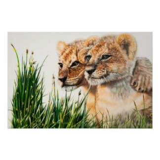 Besties lion Cubs glänzendes Poster