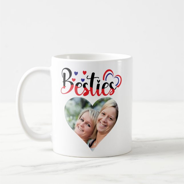 Besties Mama Tochter Valentine Custom Foto Kaffeetasse (Links)