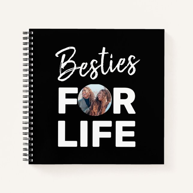 Besties Modern BESTE FREUNDIN Best Friends Foto Fu Notizbuch (Vorderseite)