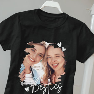 Besties Modern Cool Hearts Best Friends Foto T-Shirt