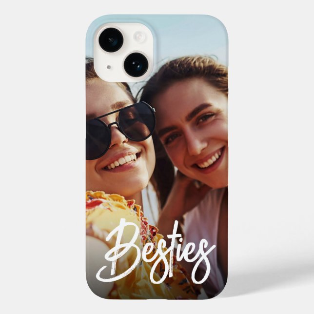 Besties Modern Script Best Friends Foto Case-Mate iPhone Hülle (Rückseite)