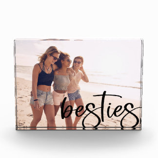 Besties moderne Drehbücher, schwarzer Schriftart Fotoblock