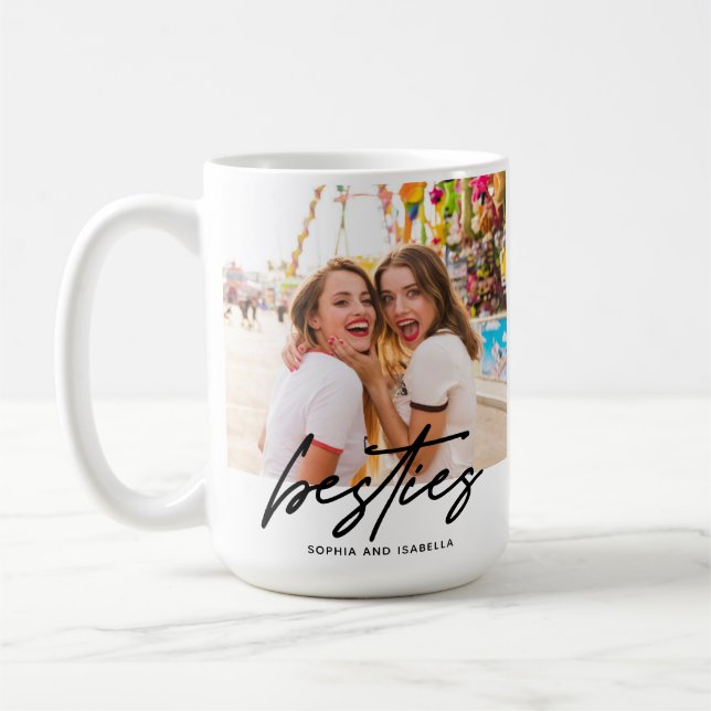 Besties Names Best Friends Foto Kaffeetasse (Links)